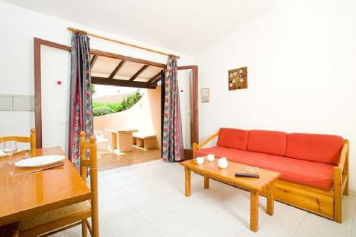 Bright living room with entrance to the terrace