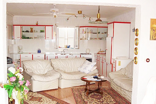 Sitting room and open kitchen