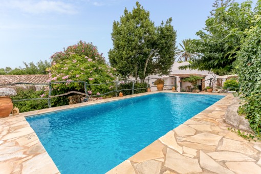 Beautiful Menorcan finca in a green area with pool in Trebaluger