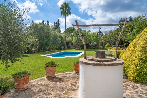 Own fountain in the garden