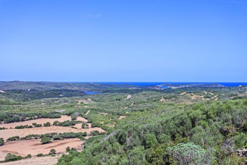 Large, 44 hectare country estate with a finca, outbuildings and stables offering 360° sea views in Es Grau near Mahon
