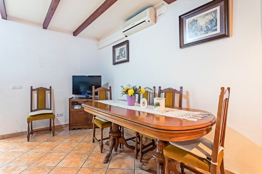 View of the dining area