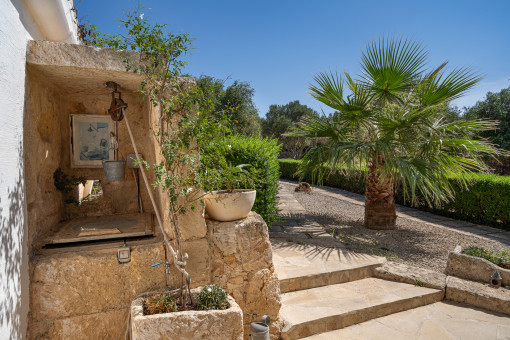 Original fountain next to the terrace