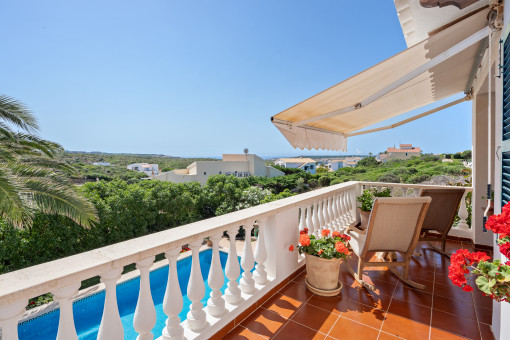 Lovely terrace with pool and sea views