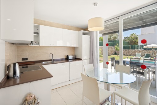 Modern kitchen and dining area