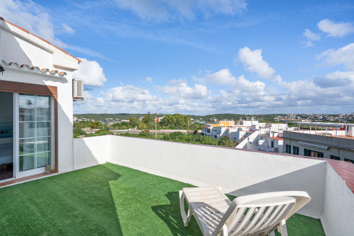 Large upper terrace with a view
